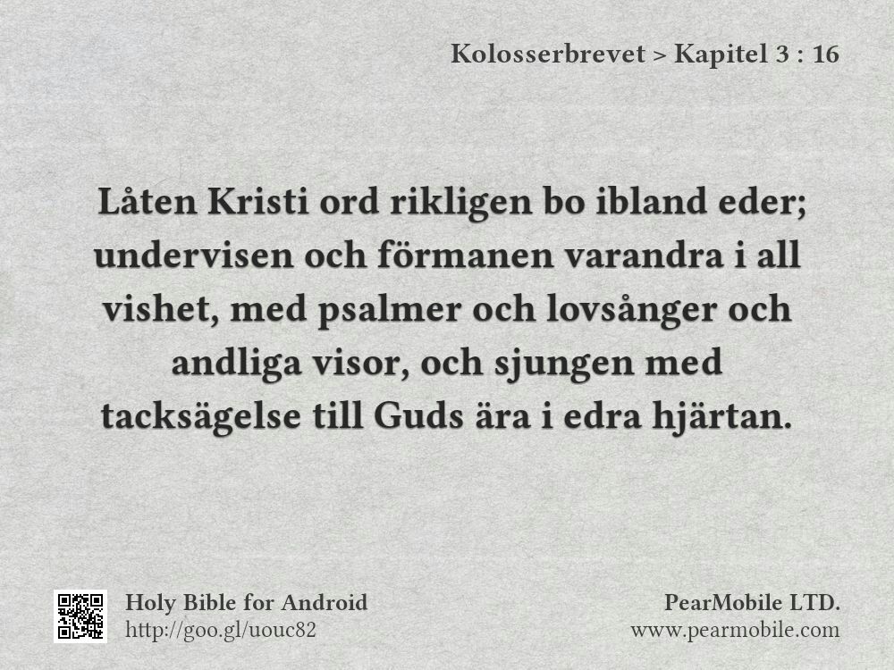 Kolosserbrevet, Kapitel 3:16